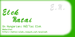 elek matai business card